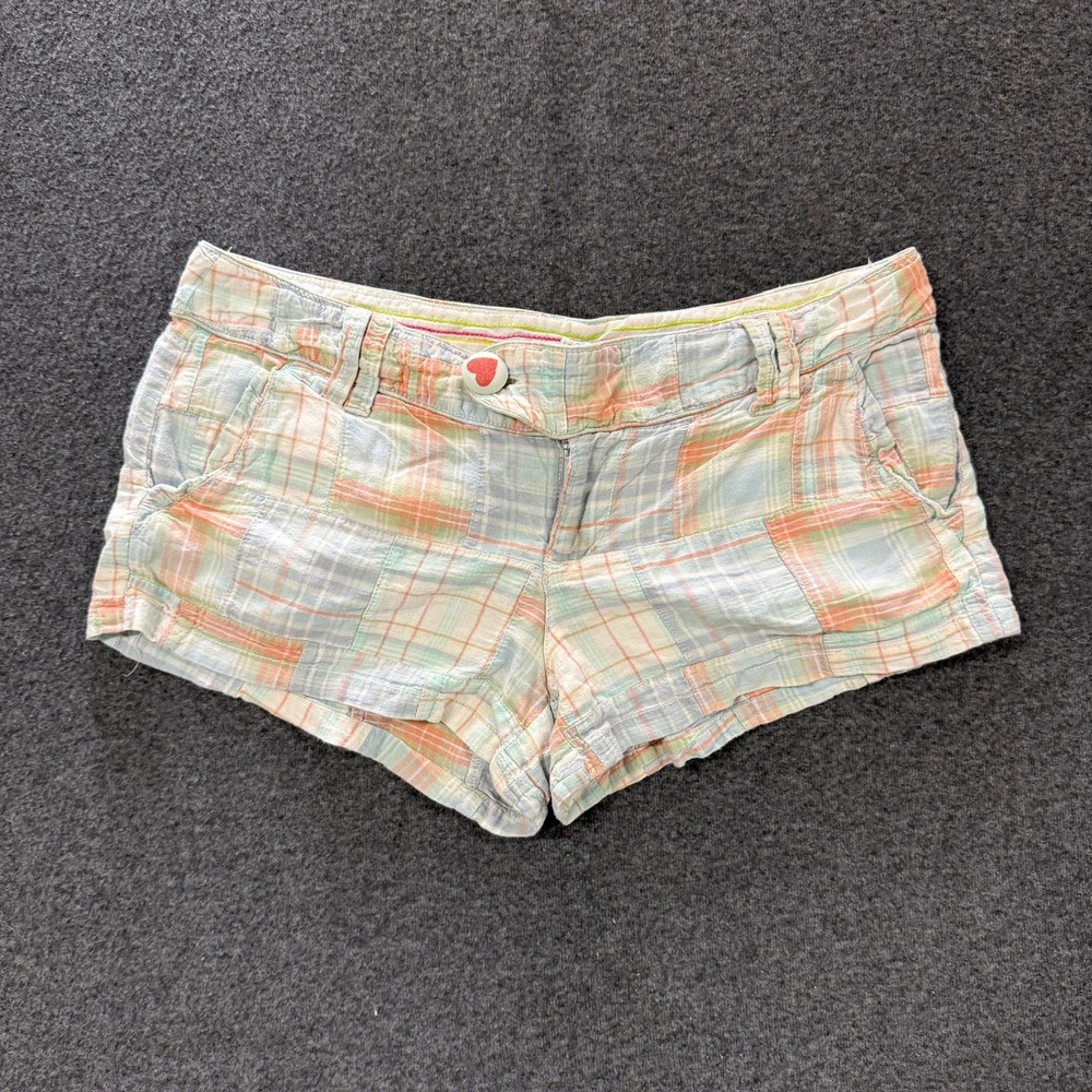 Y2K PINK Victoria's Secret Patchwork Plaid Shorts Womens 5 Pastel Good Low Rise